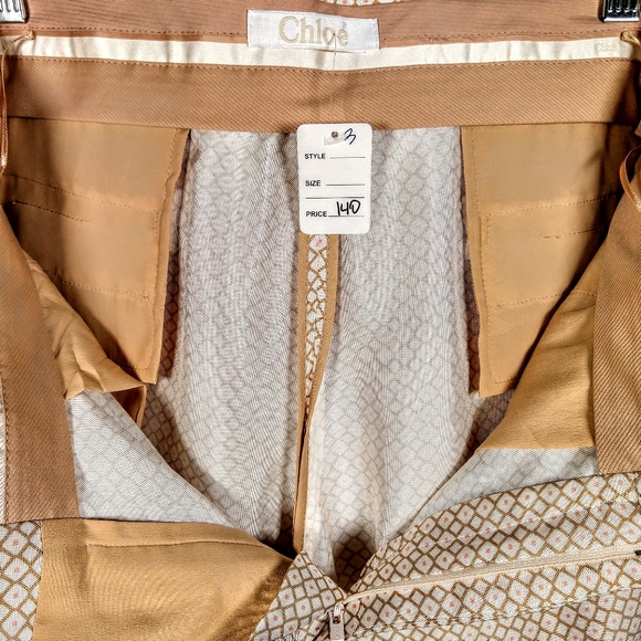 Chloe hi waist silk print pleated shorts 40 - Picture 4 of 7